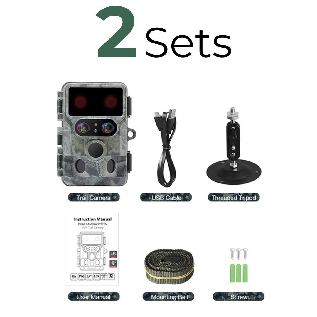 Solar Powered Dual Lens 4K Trail Camera with WIFI - NV-SOL2Pro