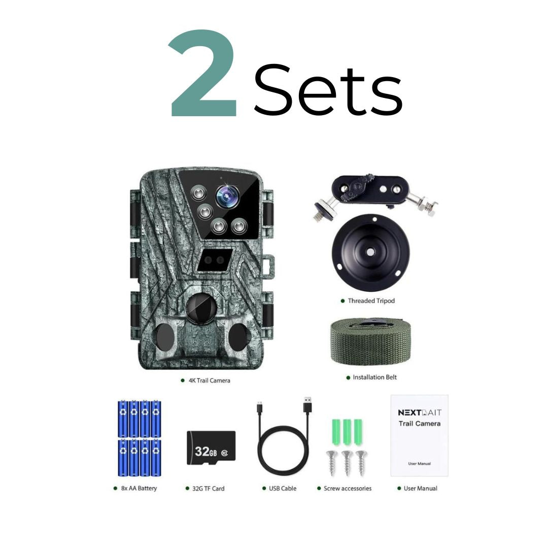 Wildlife Trail Camera Infrared Night Vision with Quad Lens 4K - WildStrike 4DX