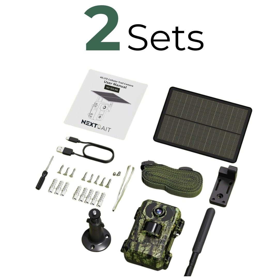 Solar-Powered Security Trail Camera with 4G SIM and PIR Motion Detection