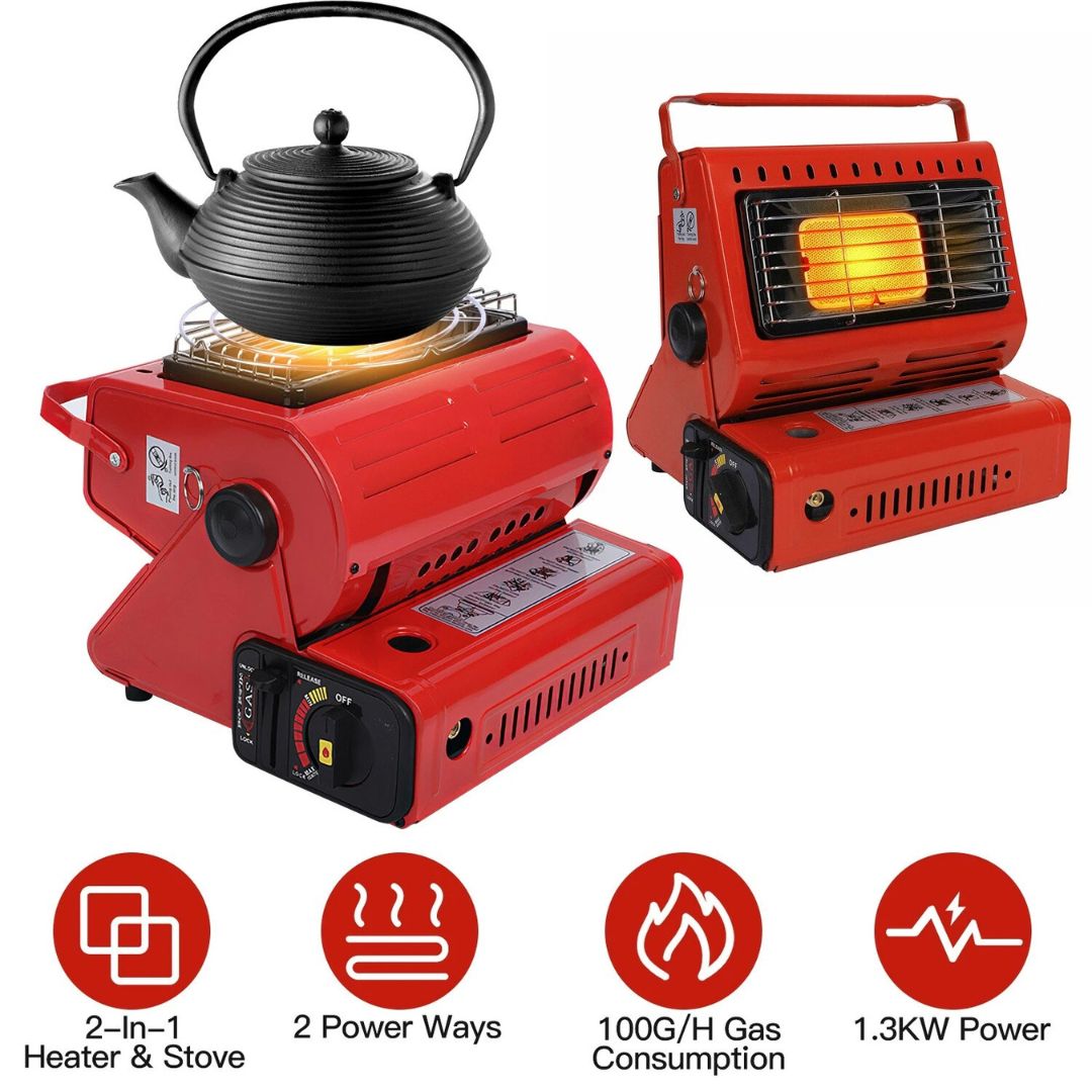 2-in-1 Portable Butane Heater & Stove – Stay Warm, Cook Anywhere