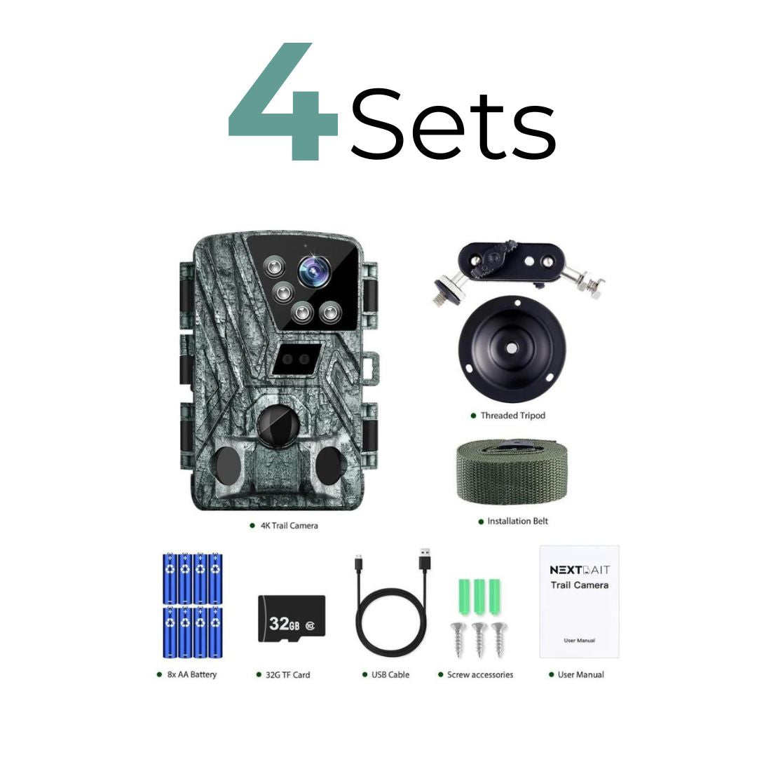 Wildlife Trail Camera Infrared Night Vision with Quad Lens 4K - WildStrike 4DX