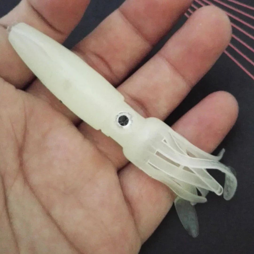 Luminous Squid Fishing Baits – 10pcs Soft Glow-in-the-Dark Lures