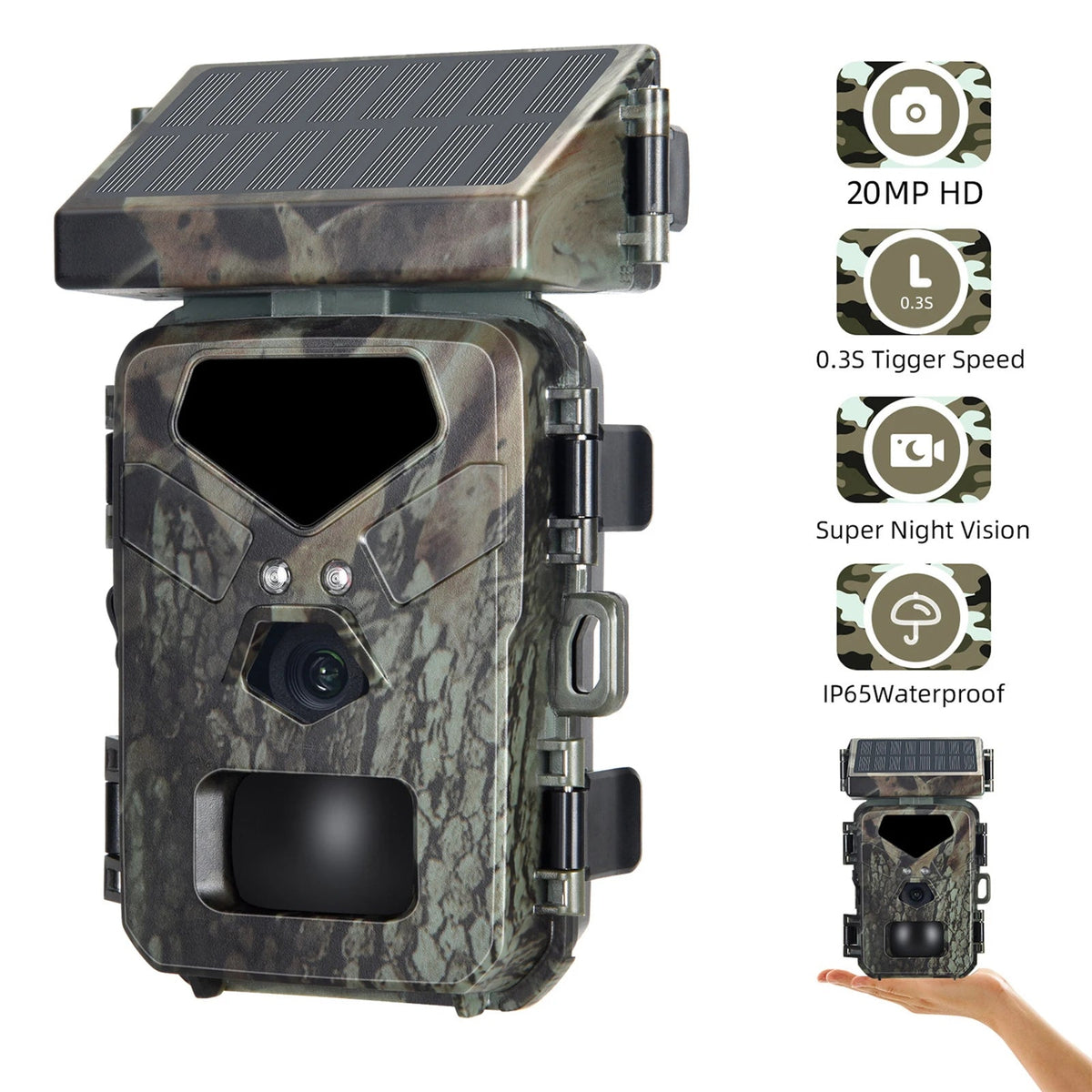 1080P Solar Hunting Camera with Advanced Night Vision: WildStrike SOL1