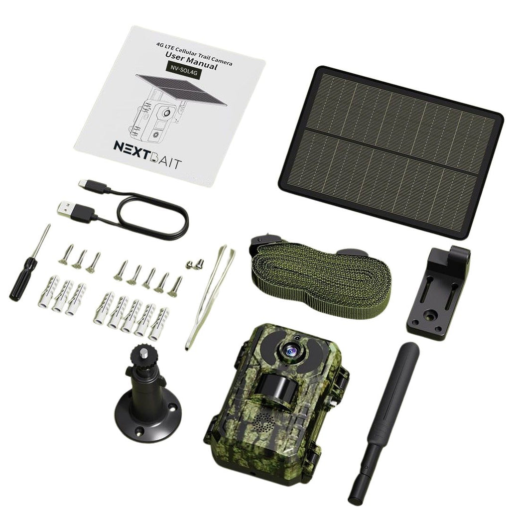 Solar-Powered Security Trail Camera with 4G SIM and PIR Motion Detection