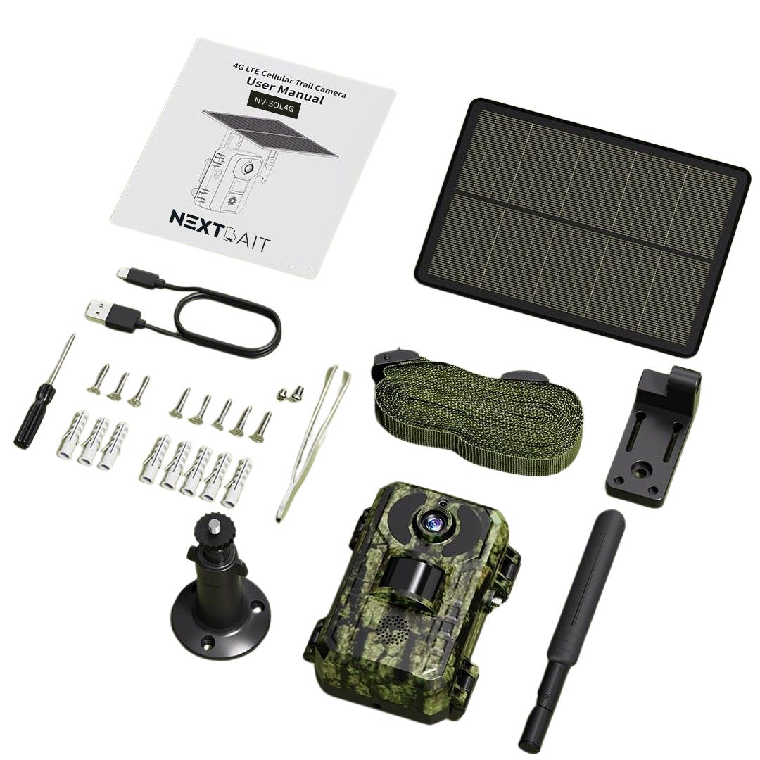 Solar-Powered Security Trail Camera with 4G SIM and PIR Motion Detection
