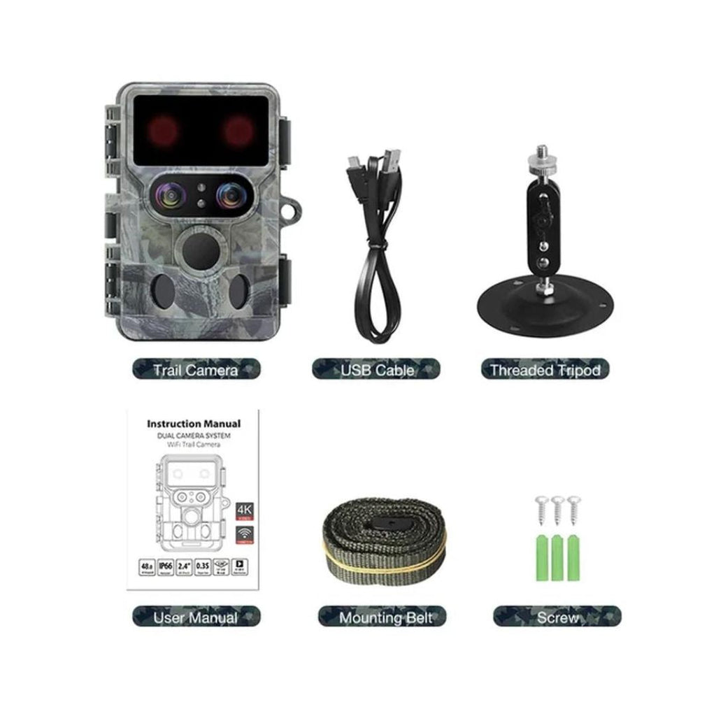 Solar Powered Dual Lens 4K Trail Camera with WIFI - NV-SOL2Pro
