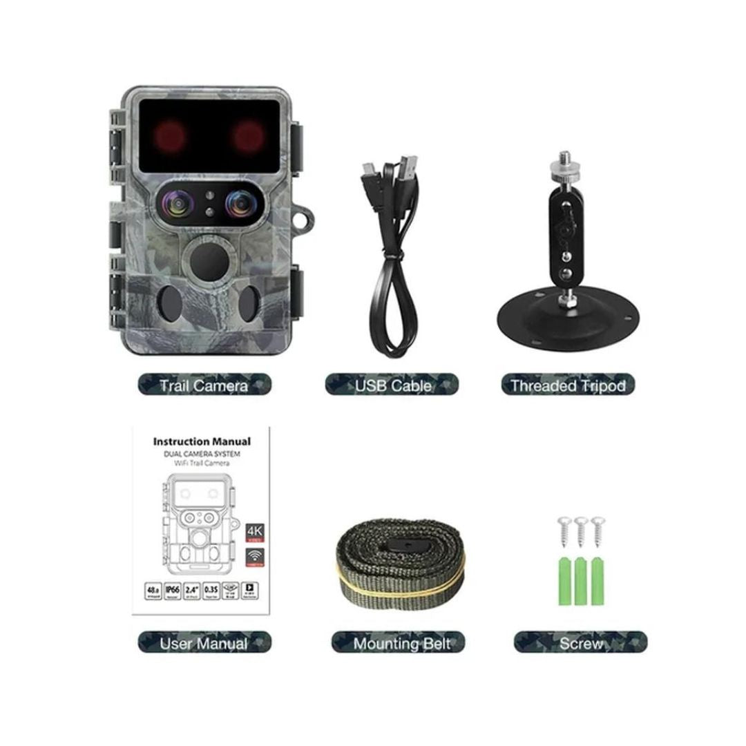 Solar Powered Dual Lens 4K Trail Camera with WIFI - NV-SOL2Pro