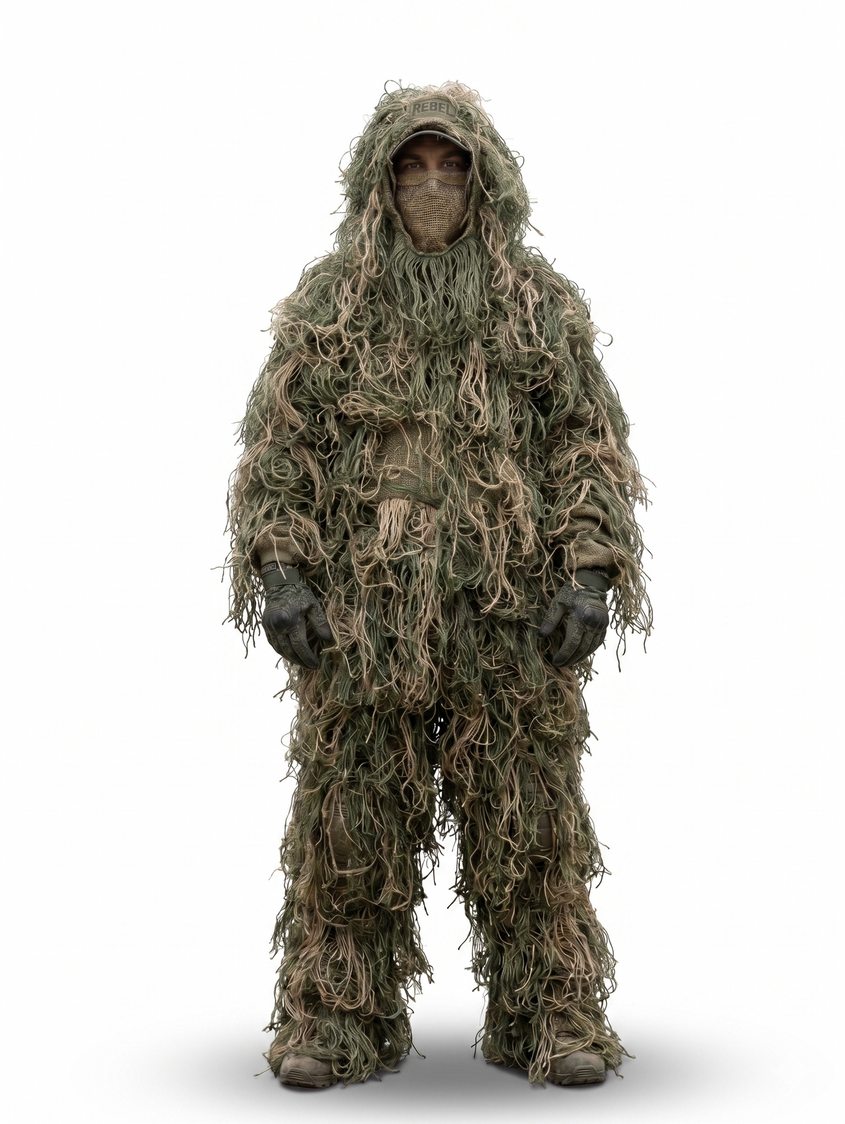 5Pcs  Ghillie Suit for Archery Hunting With Wrap Bag Paintball Camo for Adults