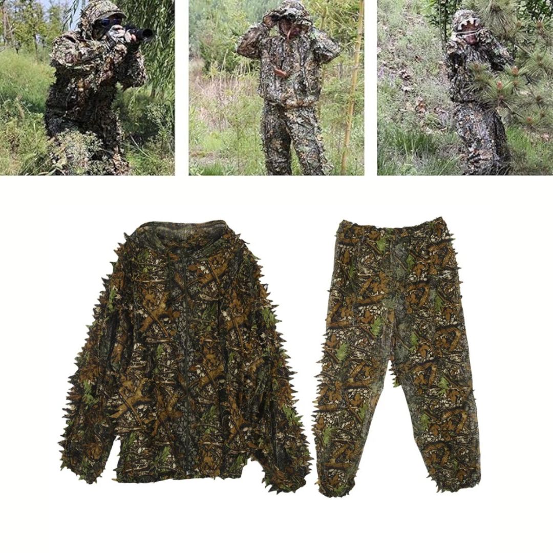 3D Leaf Ghillie Suit for Camouflage and Concealment